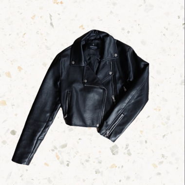 Schwarze Lederjacke