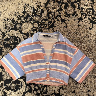 Top crop a righe Zara