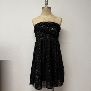 Black Sequin Off-Shoulder Beach Dress