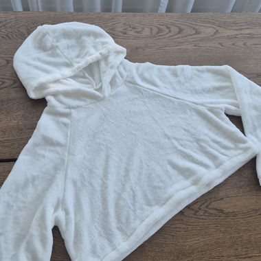 Weisser Crop-Hoodie XL