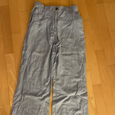 Pantalon en lin bleu