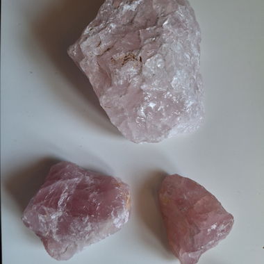 Quartz rose non traité 3 pièces