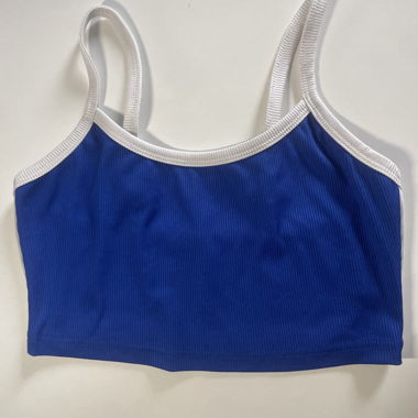 Top corto blu a spalline