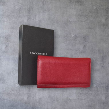 Portefeuille Coccinelle rouge en cuir