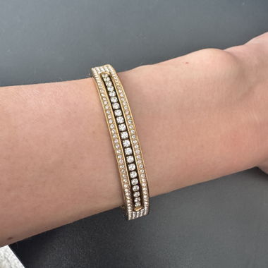 Swarovksi bracelet à charnière ton or