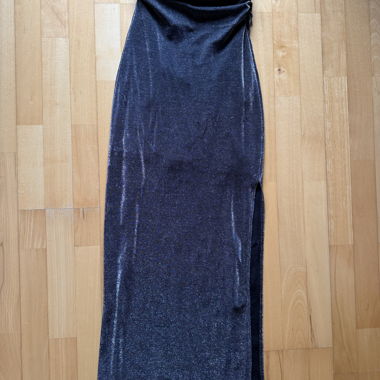 Schwarzer, glitzernder Maxirock, Bershka
