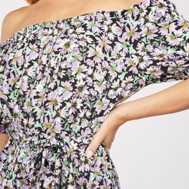Floral Off-Shoulder Midi Dress