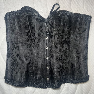 Corsetto bustier nero ricamato 1XL
