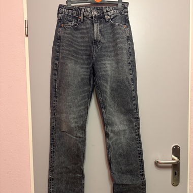 Jeans neri slim straight vita alta EU 36