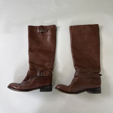 Stivali in pelle marrone