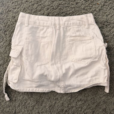 White Cargo Mini Skirt