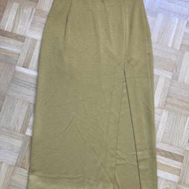 Gold slit midi skirt