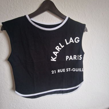 Crop top Karl Lagerfeld Kids schwarz 10A