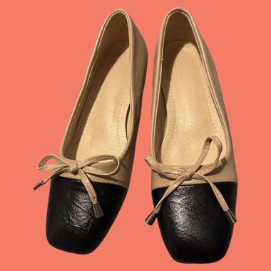 Ballerines bicolores avec nœud
