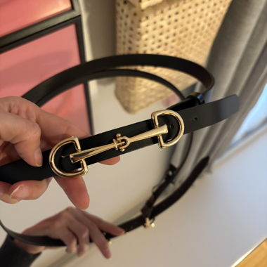 Cintura in pelle Massimo Dutti, fibbia dorata