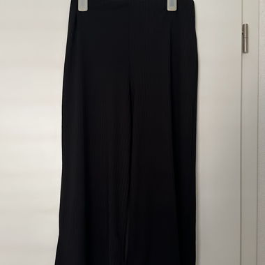 Pantaloni plissettati neri Zebra