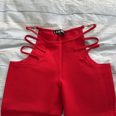 Pantalons rouges I AM GIA brillants
