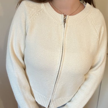 Gelbe Strickjacke