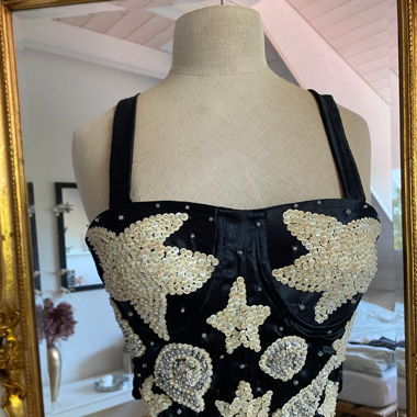 beaded corset top