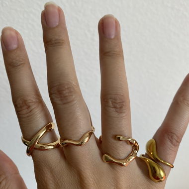 Goldfarbene Ring-Set