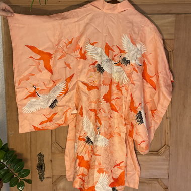 Kimono con motivo di gru