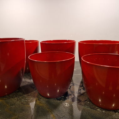 Sottovasi Scheurich rossi, 6 pezzi in 3 misure