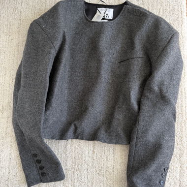 Maglione ZARA in misto lana grigio