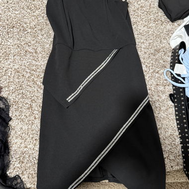 Black Strappy Dress with Rhinestones