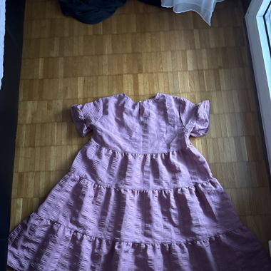 Lavender Tiered Midi Dress Textured Fabric 