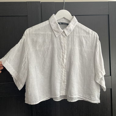 Zara Linen Cropped Shirt