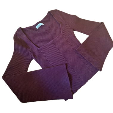 Top in maglia bordeaux Hollister (M)