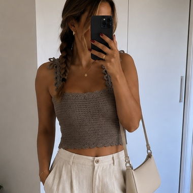 Top crochet a uncinetto fatto a mano 
