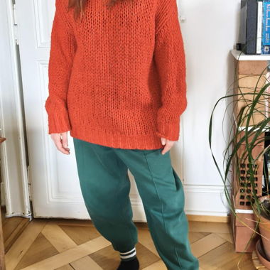 Pull rouge en maille