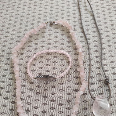 Rosenquarz Schmuckset