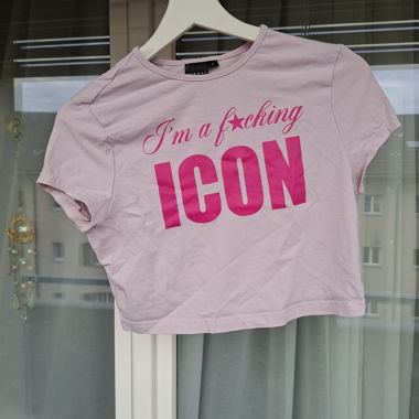 SUMWON ICON cropped T‑shirt pink size L
