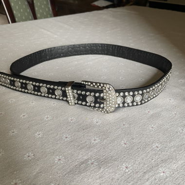 Schwarzer Strass und Pailletten Gürtel