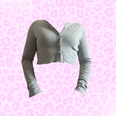 Green long sleeve cropped 