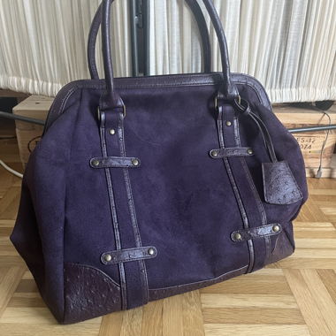 Sac à main en daim violet