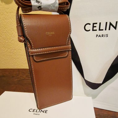Celine brown phone pouch