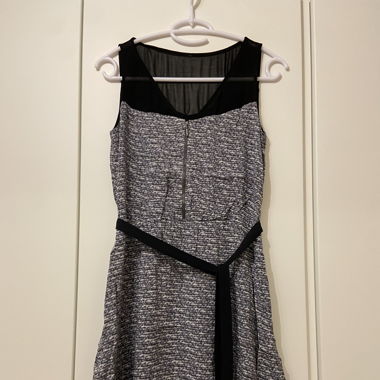 Robe bleu gris et noir