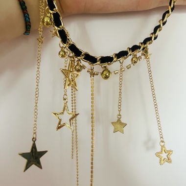 Collier ras du cou à pendentif Golden Star