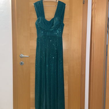 Paillettenkleid Dunkelgrün
