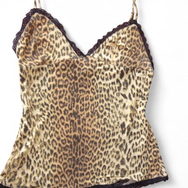 Top caraco imprimé léopard avec bordure en dentelle #y2kfashion