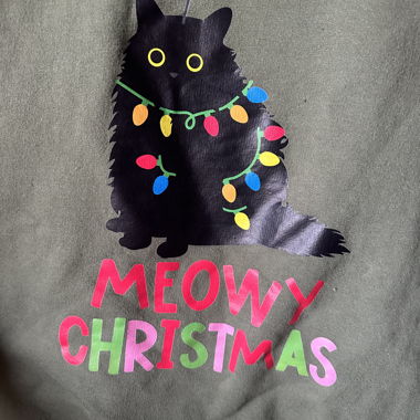 Felpa Gildan Natale "Meowy Christmas" XL