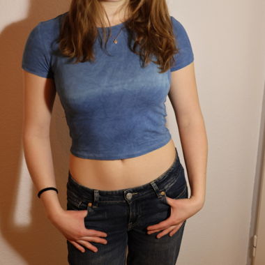 Top corto blu