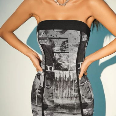 Journal print Dress