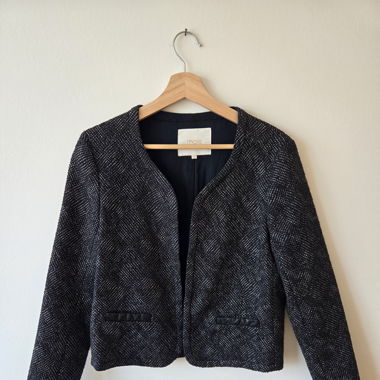 MAJE BLAZER, BLACK W. SILVER,S.38, VERY GOOD COND 