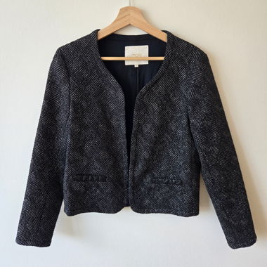 MAJE BLAZER, BLACK W. SILVER,S.38, VERY GOOD COND 