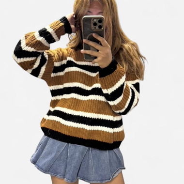 Striped knit sweater