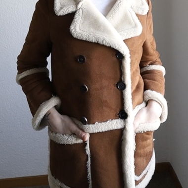 Suede-look winter coat